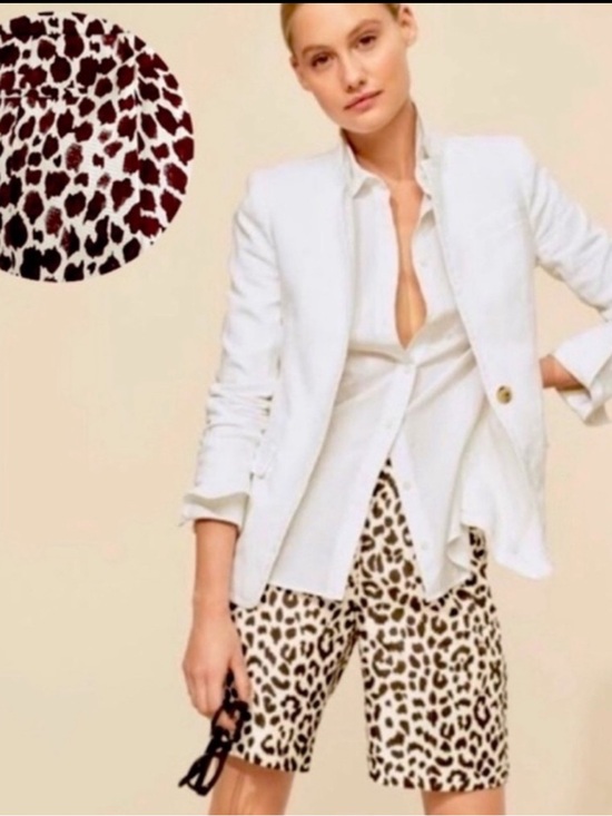 J. Crew Pants - NWT J. Crew Classy Cream and Brown Animal Print Dress Shorts